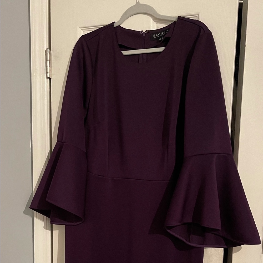 Purple Bell Sleeve Dress